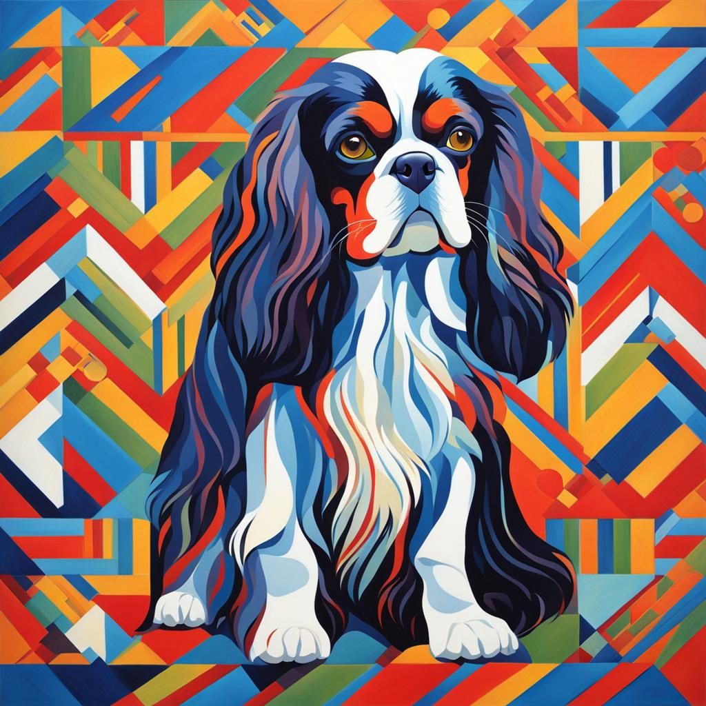 King Charles Spaniel as Modern Impressionist Art