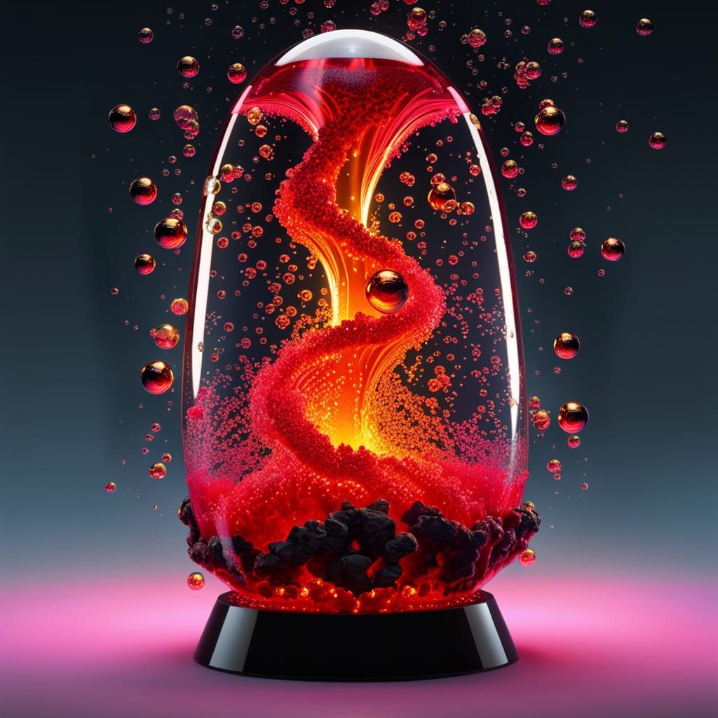 Volcanic Lava Lamp in Rococo Style