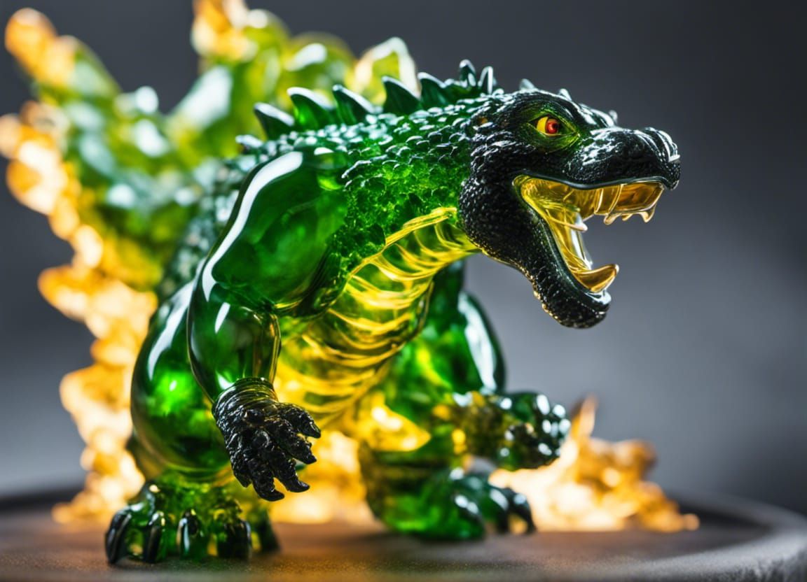 Glass Godzilla on a rampage