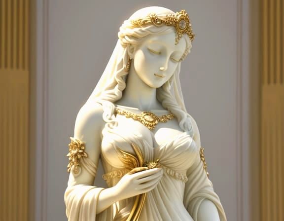 Baroque Marble Sculpture of Goddess Aphrodite