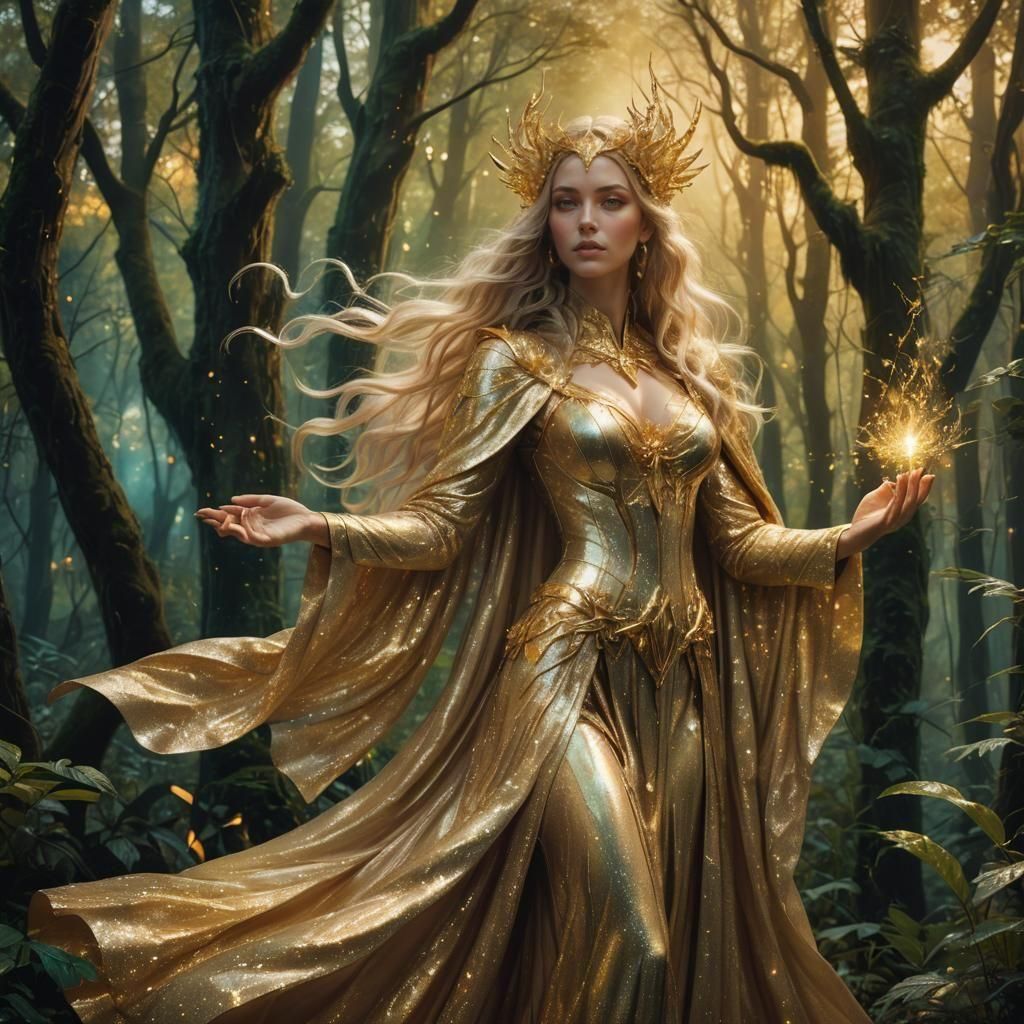 Champagne Gold Foil in Detailed Matte Painting