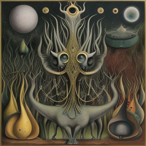 Divulgence of feelings. surreal, whimsical, Leonora Carringt...