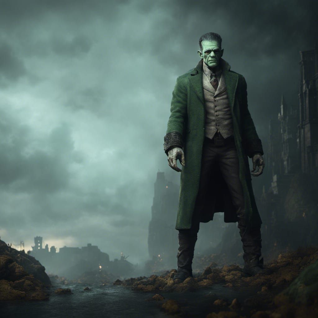 Frankenstein Horror in Detailed Matte Painting