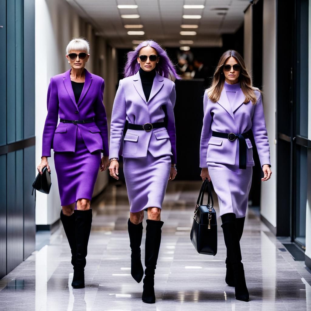 Lavender Cashmere Skirt Suits for Businesswomen