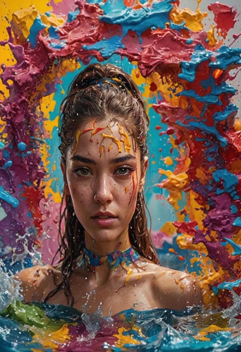 Hyperrealistic Portrait with Dramatic Lighting and Color