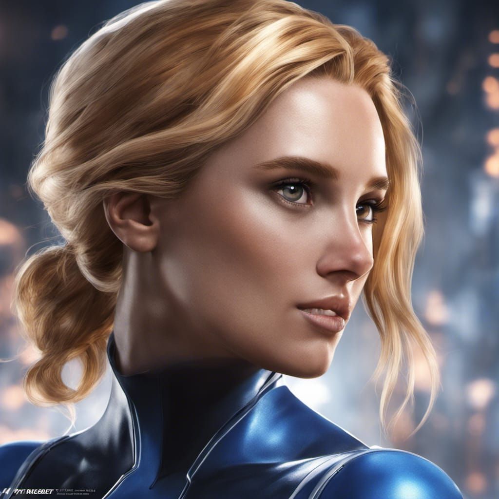 Invisible Woman Portrait in Hyperrealistic Digital Art