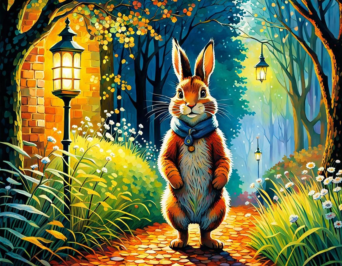 Charming Pointillist Illustration with Soft Lighting