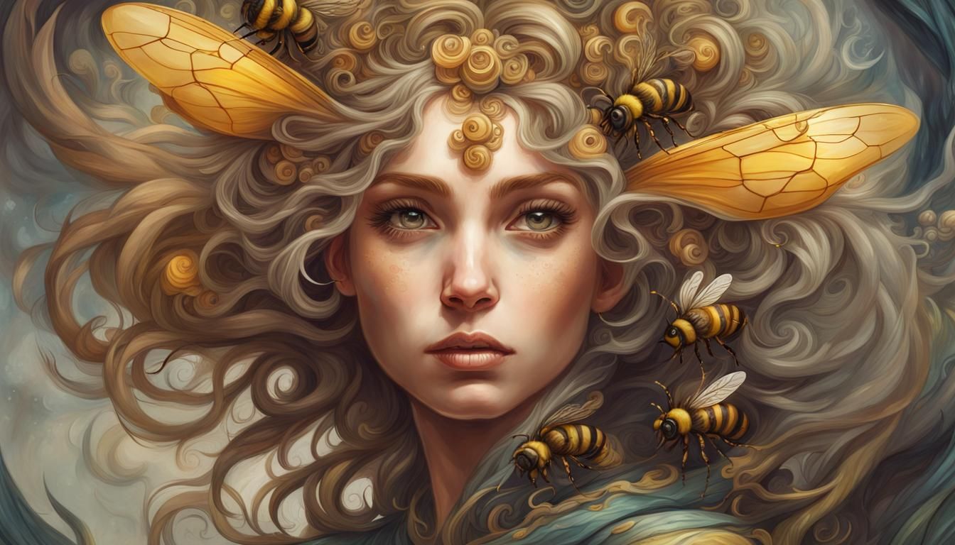 Fantasy Bee Girl Portrait on Artstation