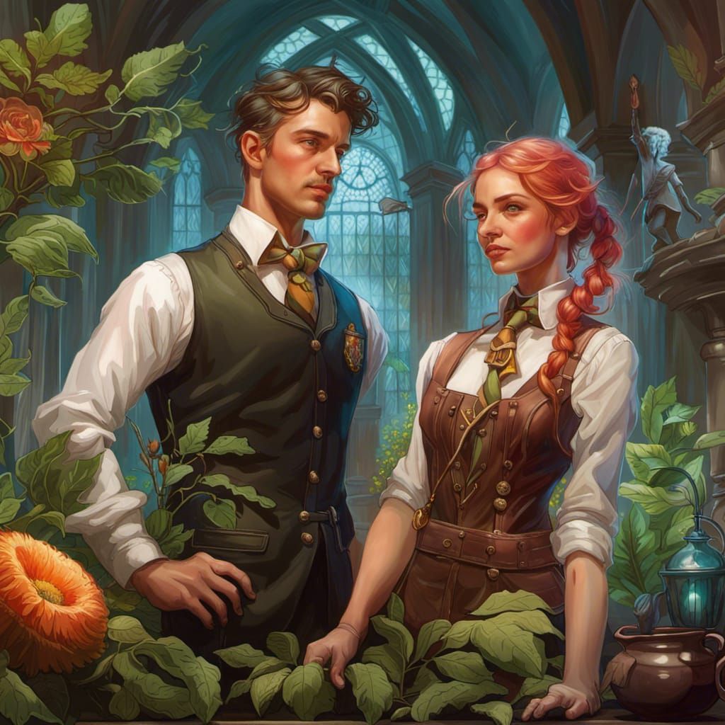 Hogwarts Series: Cute Couple in Herbology