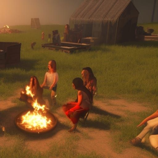 Modern Gypsy Camp Invitation: 3D Game Cinematic Graphics