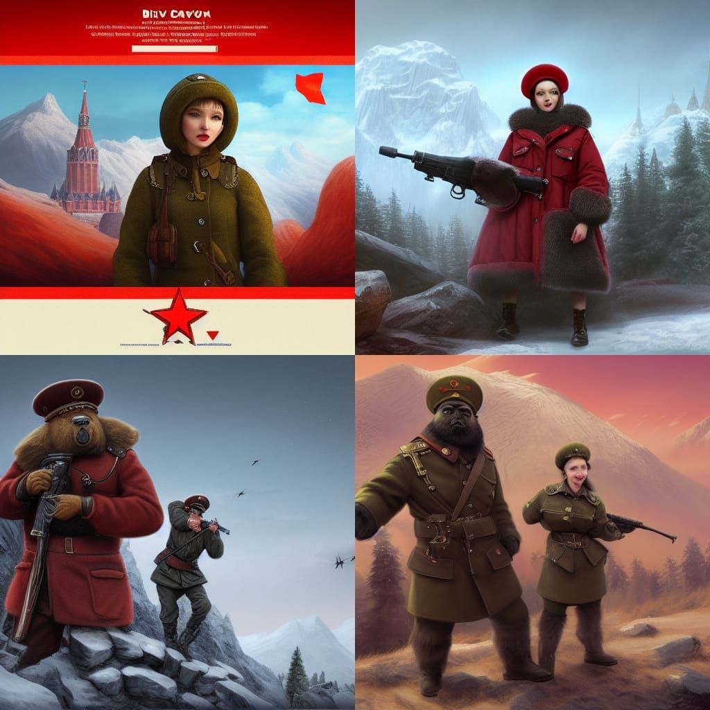 Soviet Soldiers: Bear and Dove Cameron in USSR