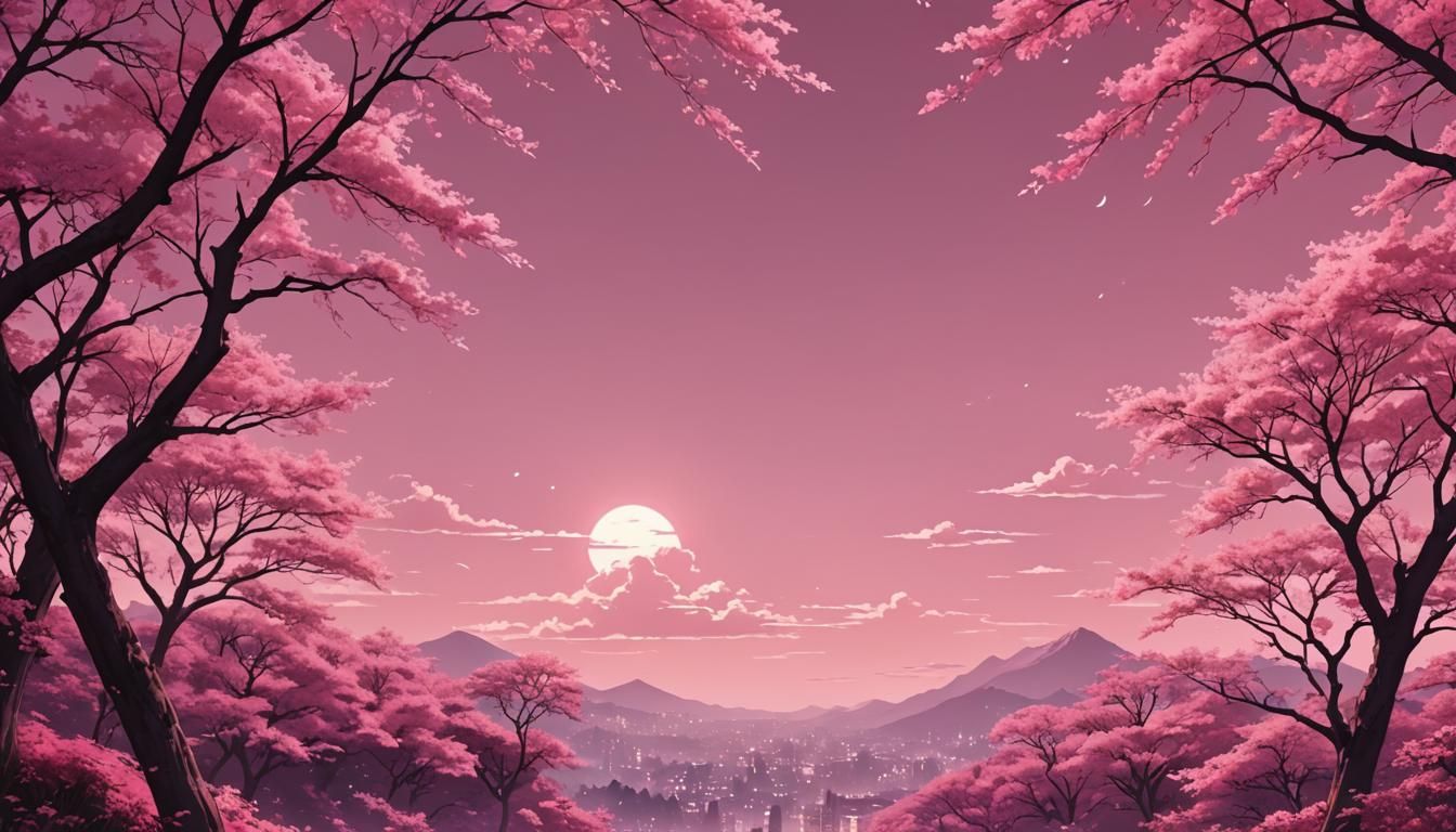 Pink Aesthetic Anime Background in 8K