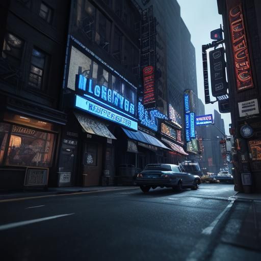 Harlem Blues Music Scene in 3D Game Style