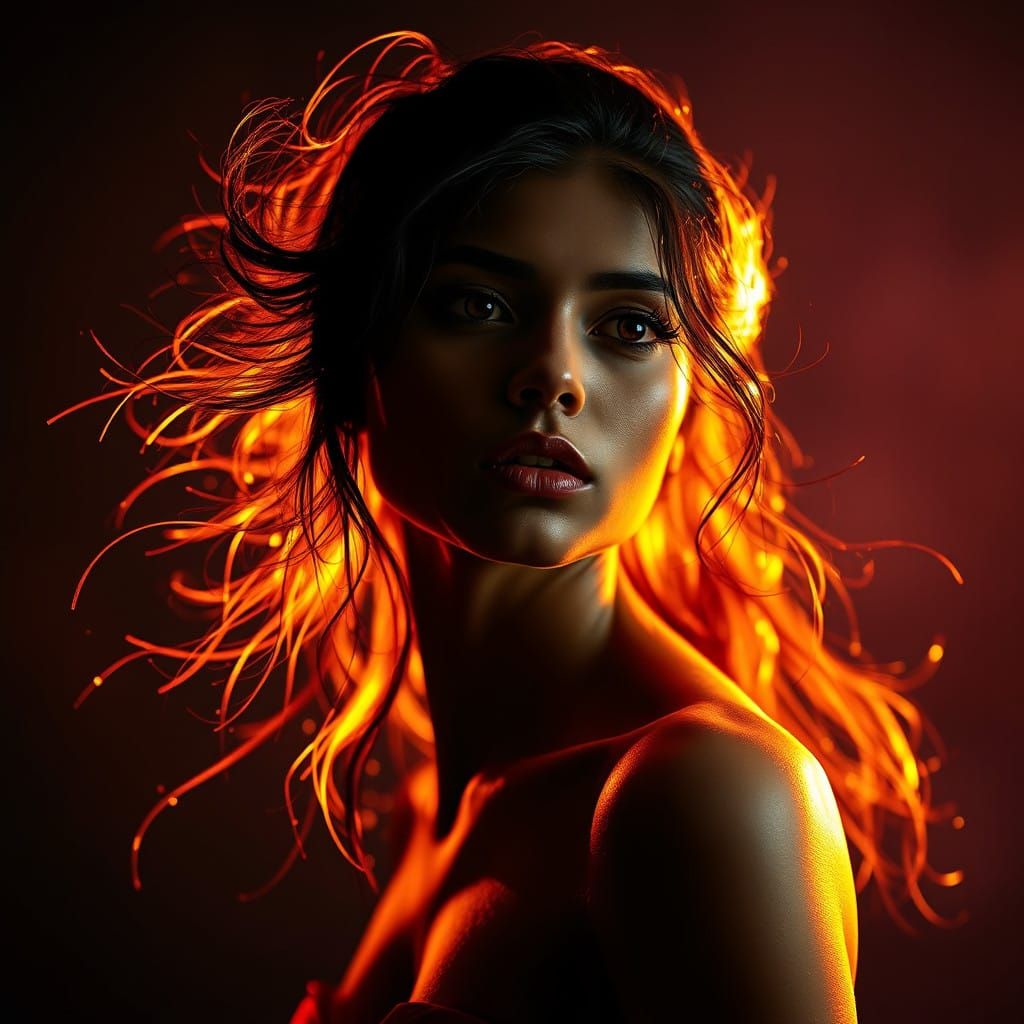 Illuminated elegance in a shadowy dreamscape