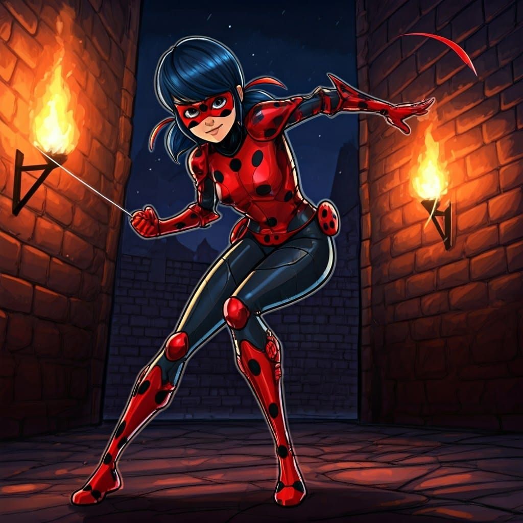 Medieval Ladybug in Action, Comics Art