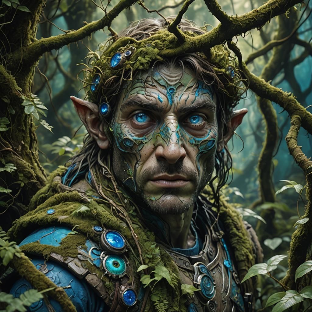 Three-Eyed Folk Hero in Dense Undergrowth