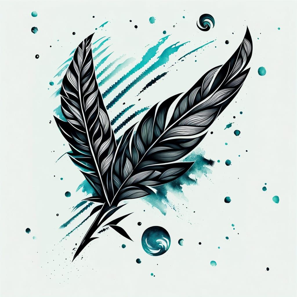 Tribal-Inspired Tattoo Masterpiece in Stylized Black and Whi...