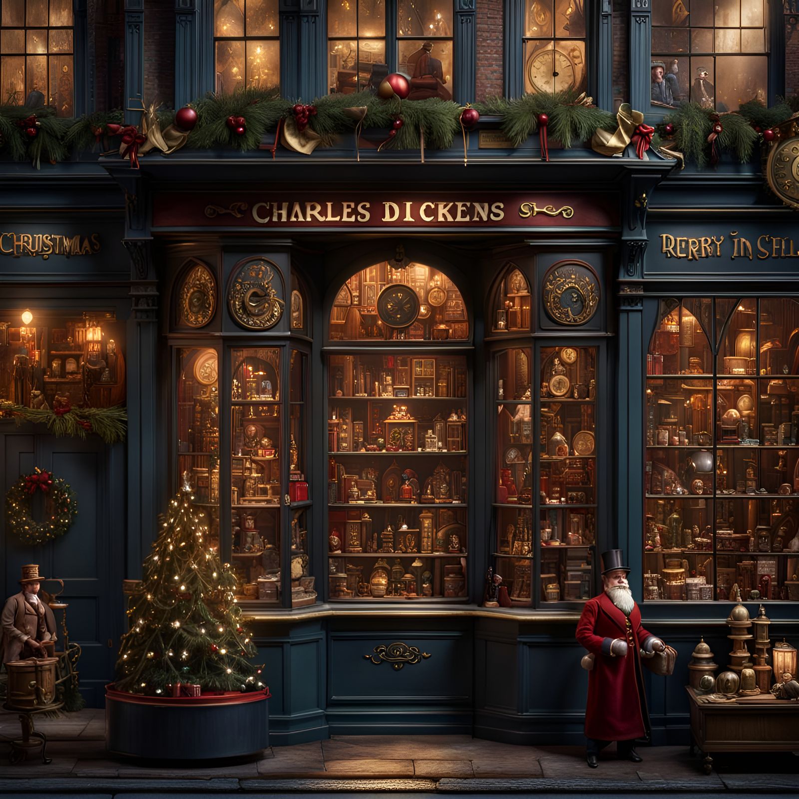 Victorian Christmas Toy Shop: Detailed Matte Painting