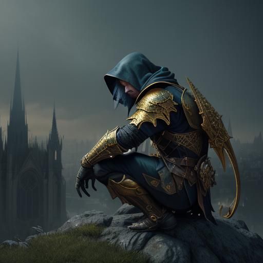 Cloaked Assassin in Golden Hour Light