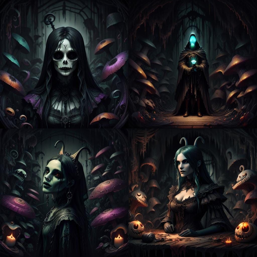 Ethereal Dark Fantasy with Sparkling Elements