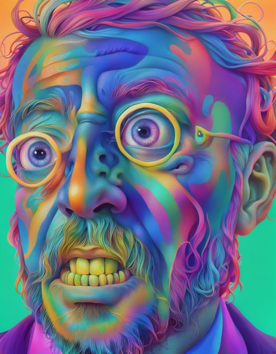 Dadaism Portrait in Pastel Colors