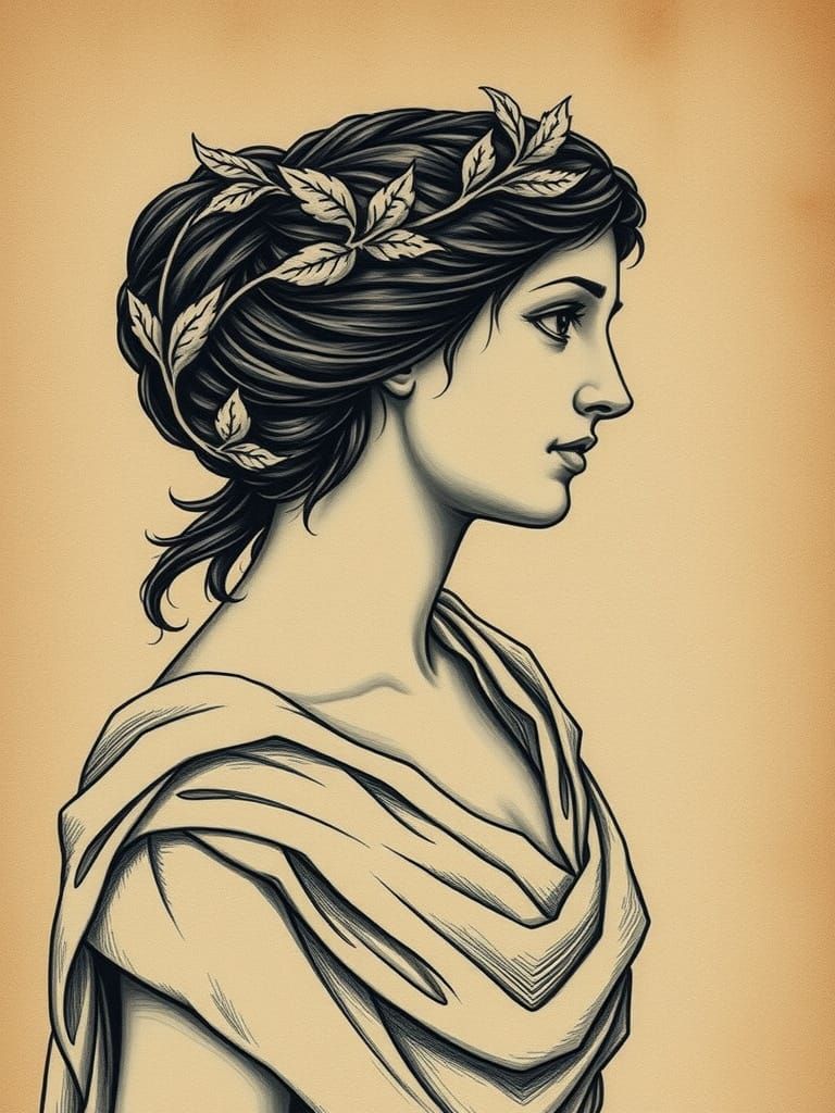 Ancient Roman Noblewoman in Elegant Toga