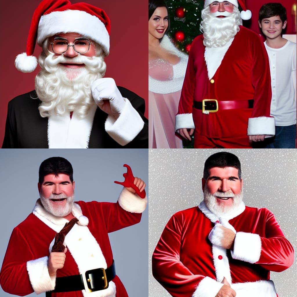 Simon Cowell as Santa Claus Portrait