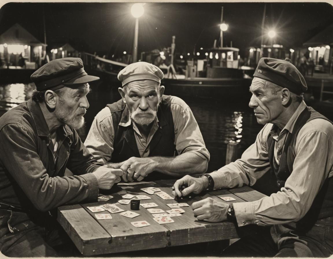 Misanthropic Sailors Play Poker in Noir Photography Style