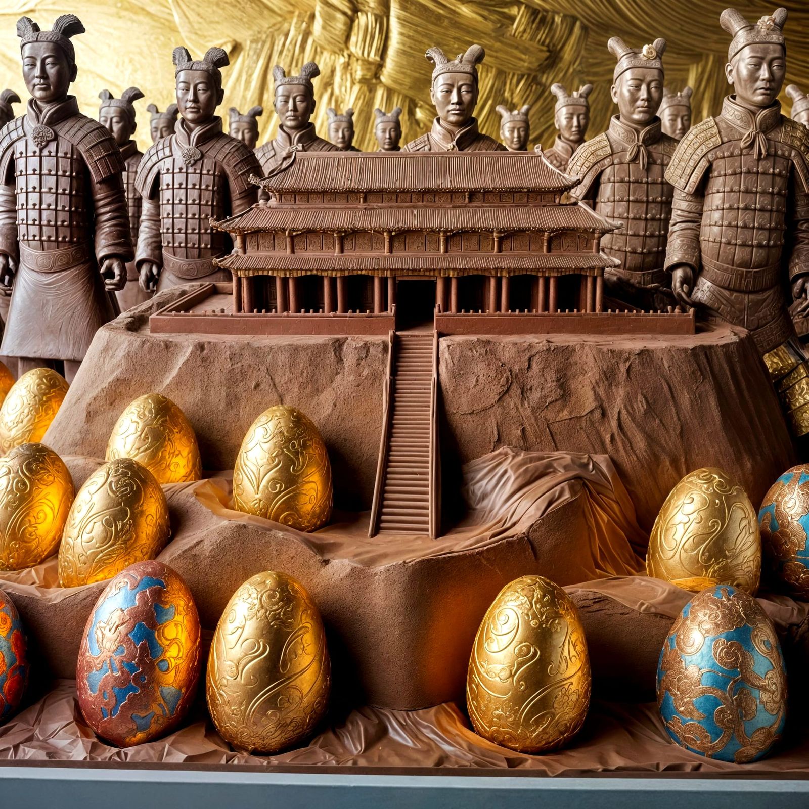 Chocolate Emperor's Tomb with Terracotta Army
