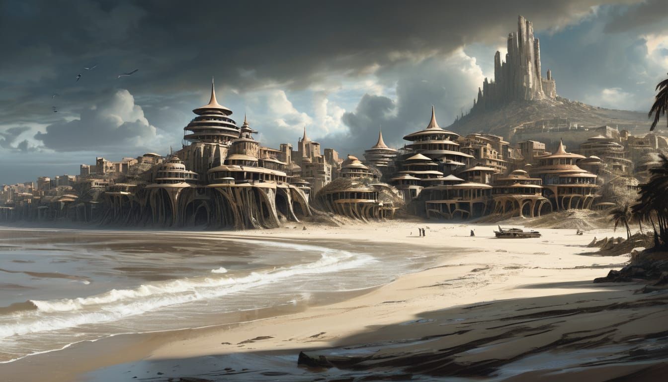 Minka Style Architecture on a Dreamy Beach