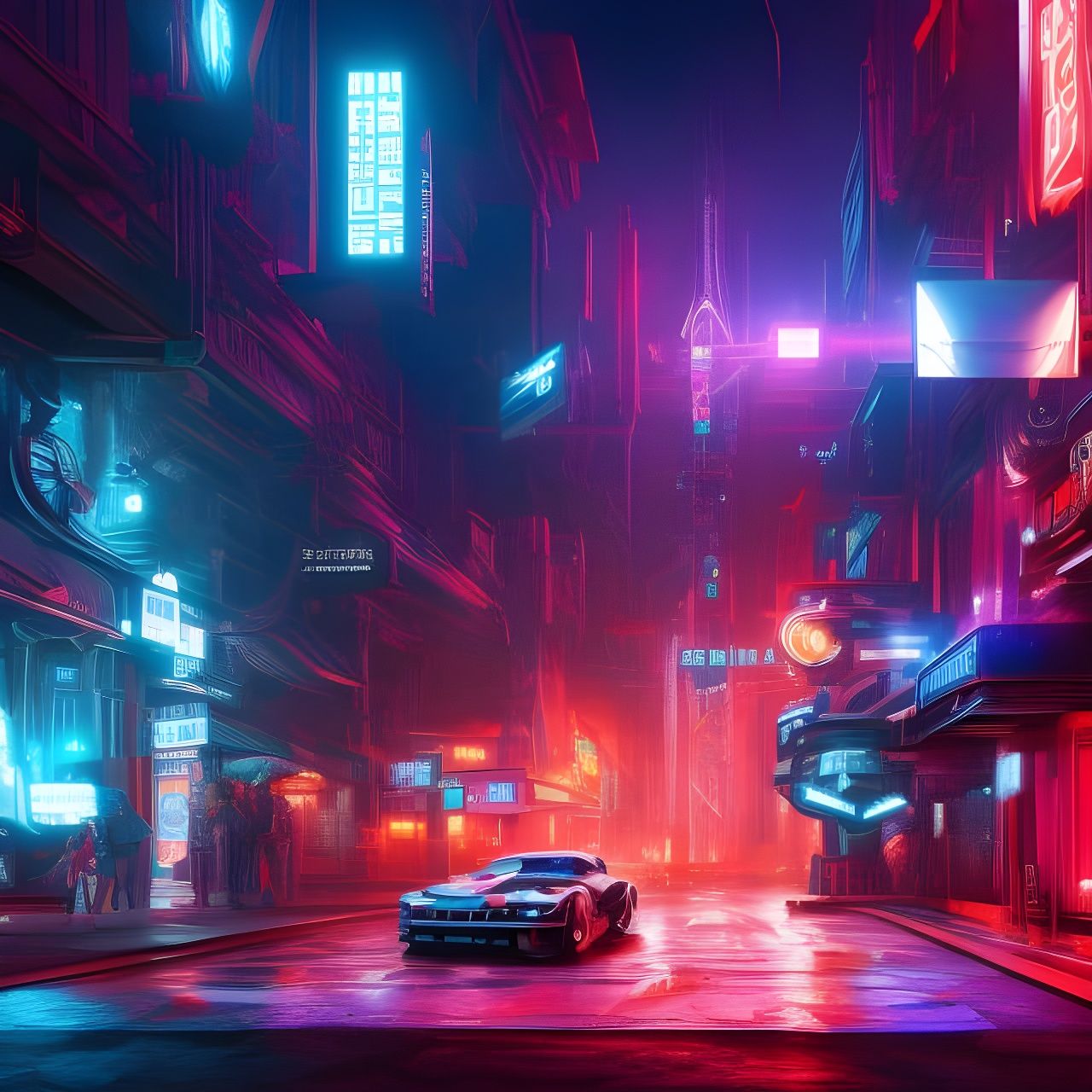 Neon Cyberpunk Futuristic City