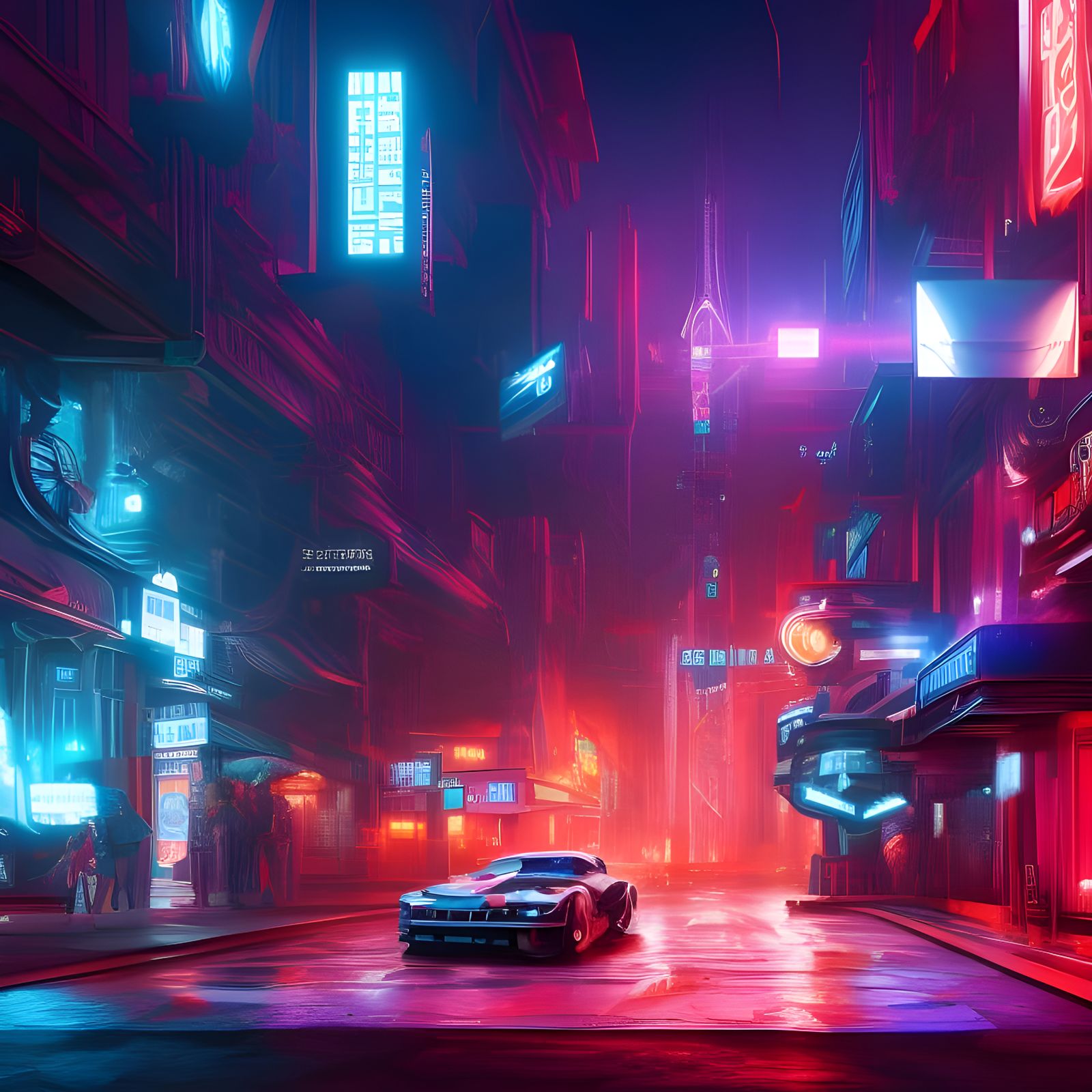 Neon Cyberpunk Futuristic City