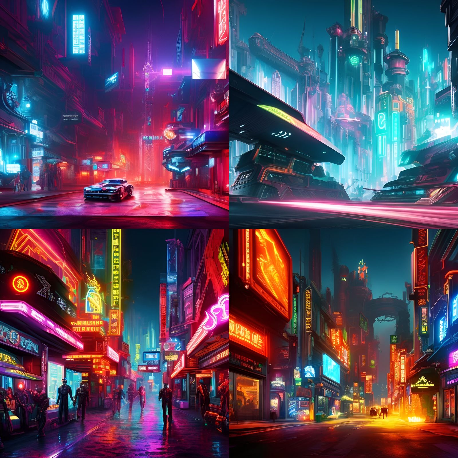 Neon Cyberpunk Futuristic City