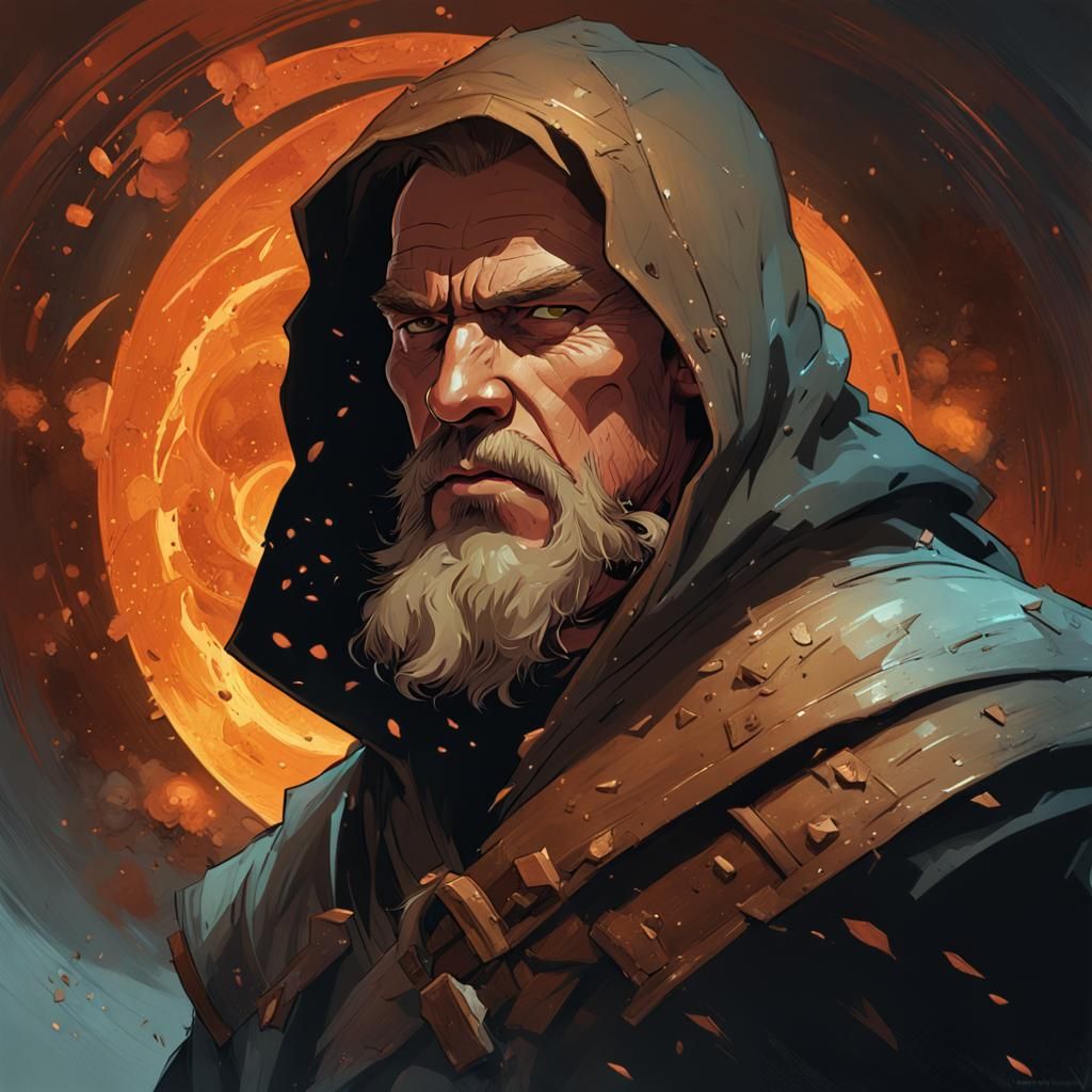 Furious Viking Man Engulfed in Dark Energy