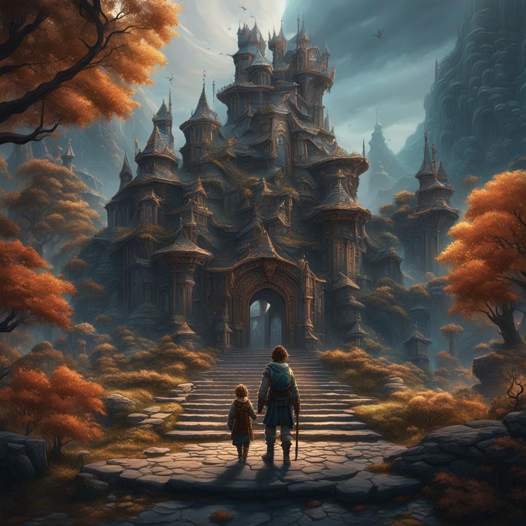 Fantastical Siblings in Detailed Matte Painting