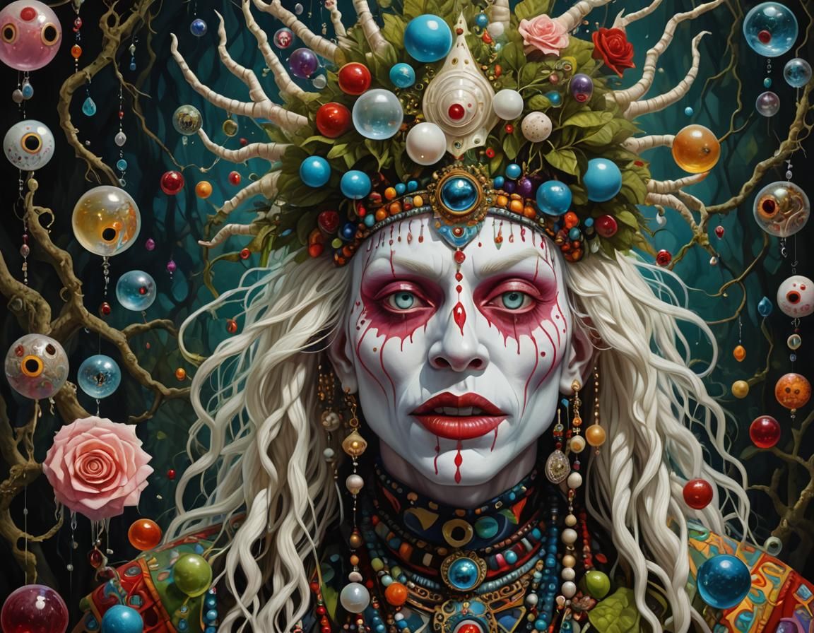 Surreal Shaman in Dreamland: A Digital Oil Painting