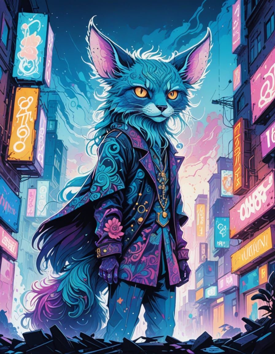 Supernatural Siren in Neo-Expressionist Fashion Illustration