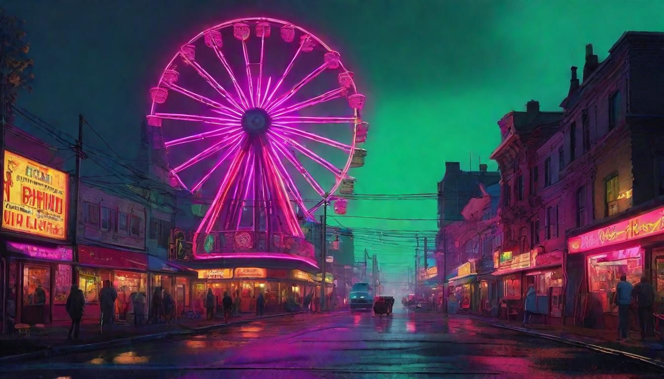 Miniature Amusement Park in Industrial Futurism Style