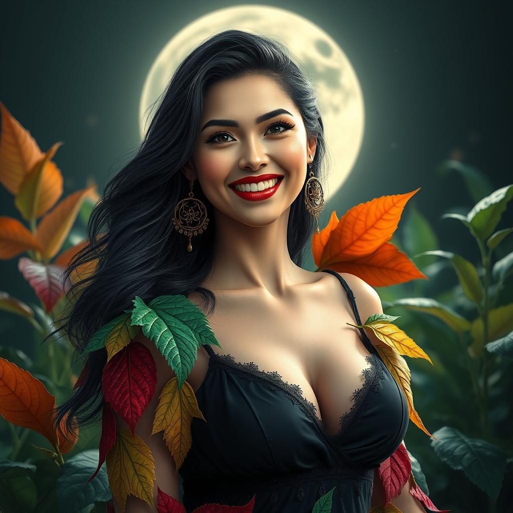 Beautiful Woman in Vegetable Garden: Detailed Matte Painting