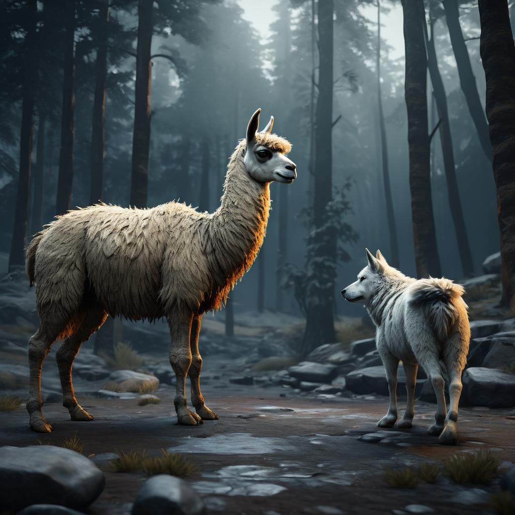 Kung Fu Llama and Wolf Battle, Unreal Engine