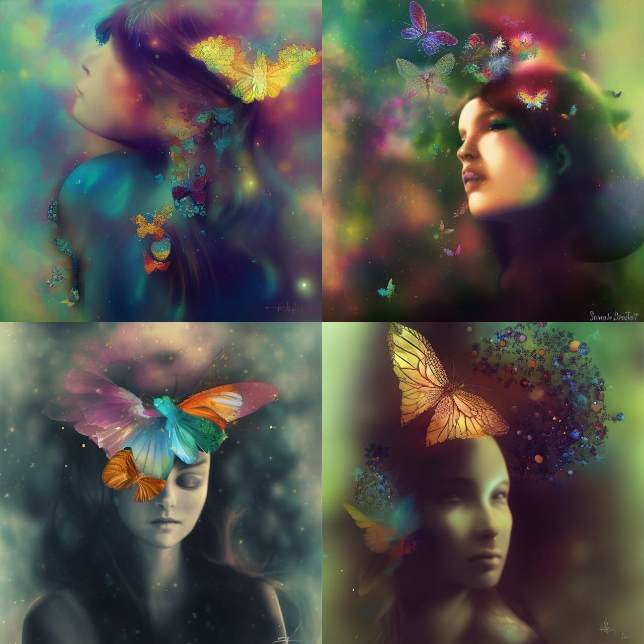 Double Exposure with Stars and Geometric Patterns