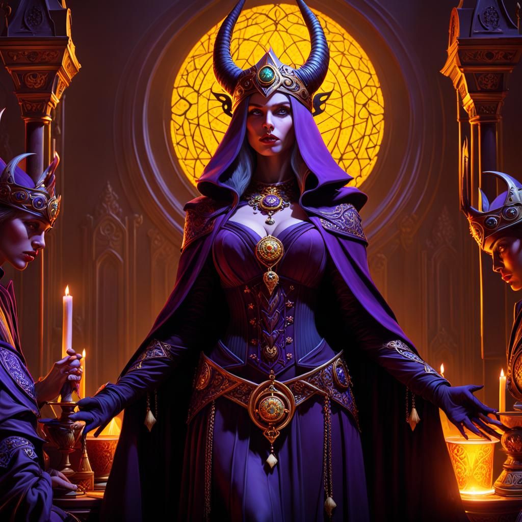 Vile Blood Witch Coven in Dark Fantasy Style