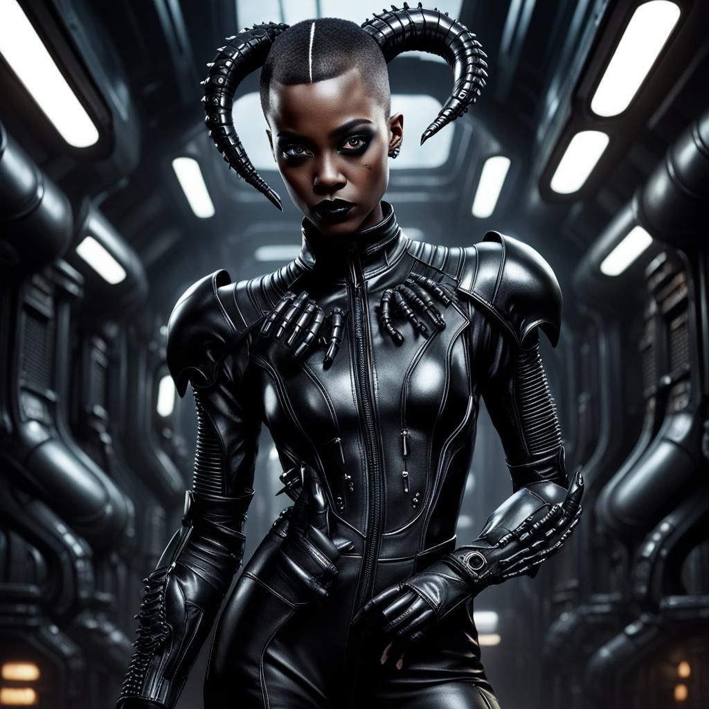 Cyberpunk Xenomorph Jumpsuit: Biomechanical Silhouette
