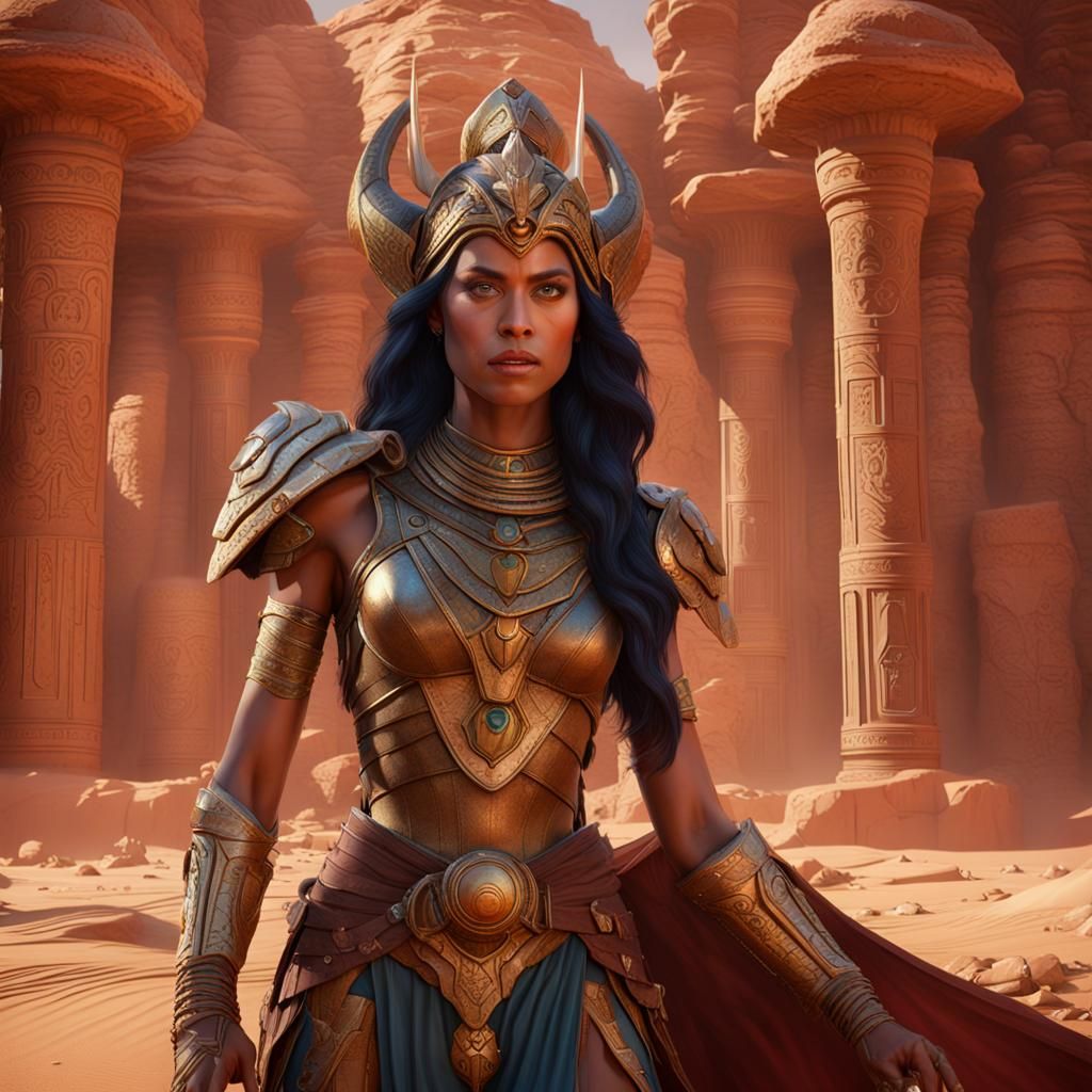 Dejah Thoris on Mars with Banths in Matte Painting