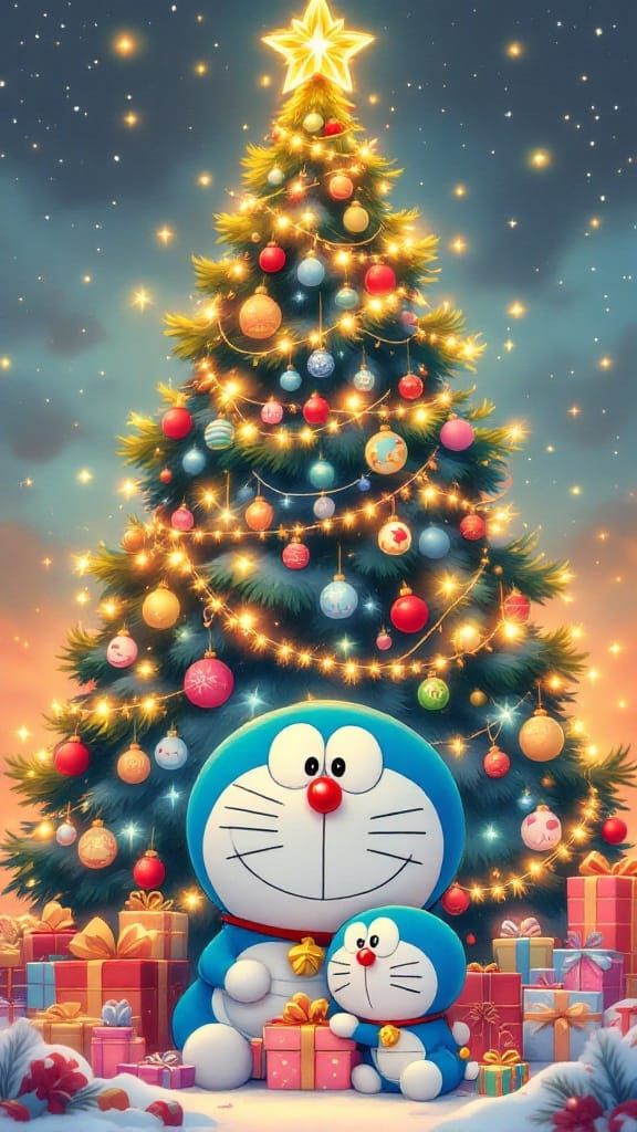 Doraemon and Dorami Share Festive Cheer in Whimsical Christm...