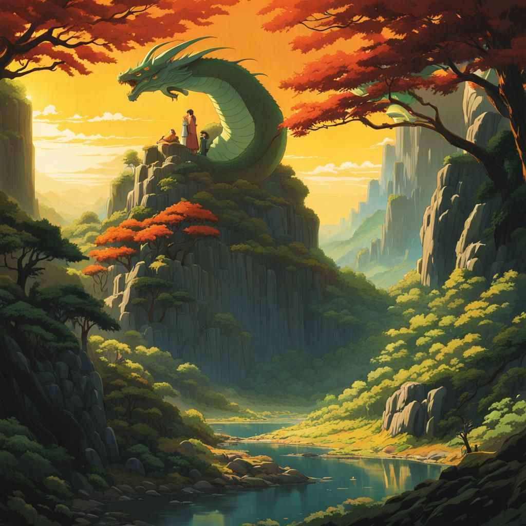 Dragon Lair in Studio Ghibli Anime Style