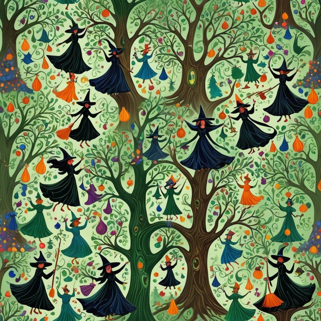 Witches Celebrate Glass Tree of Life