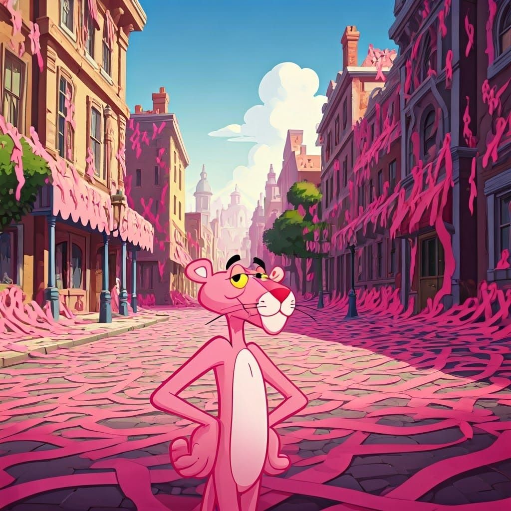 Pink Panther in a Town of Pink Ribbons