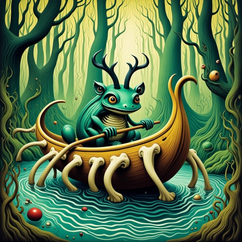 Dark Whimsy Watercolor: Poison Dart Frog's Jungle Odyssey