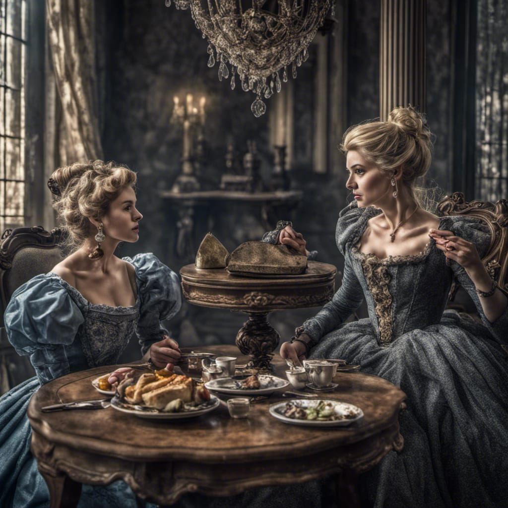 Cinderella and her stepmother talking out their issues